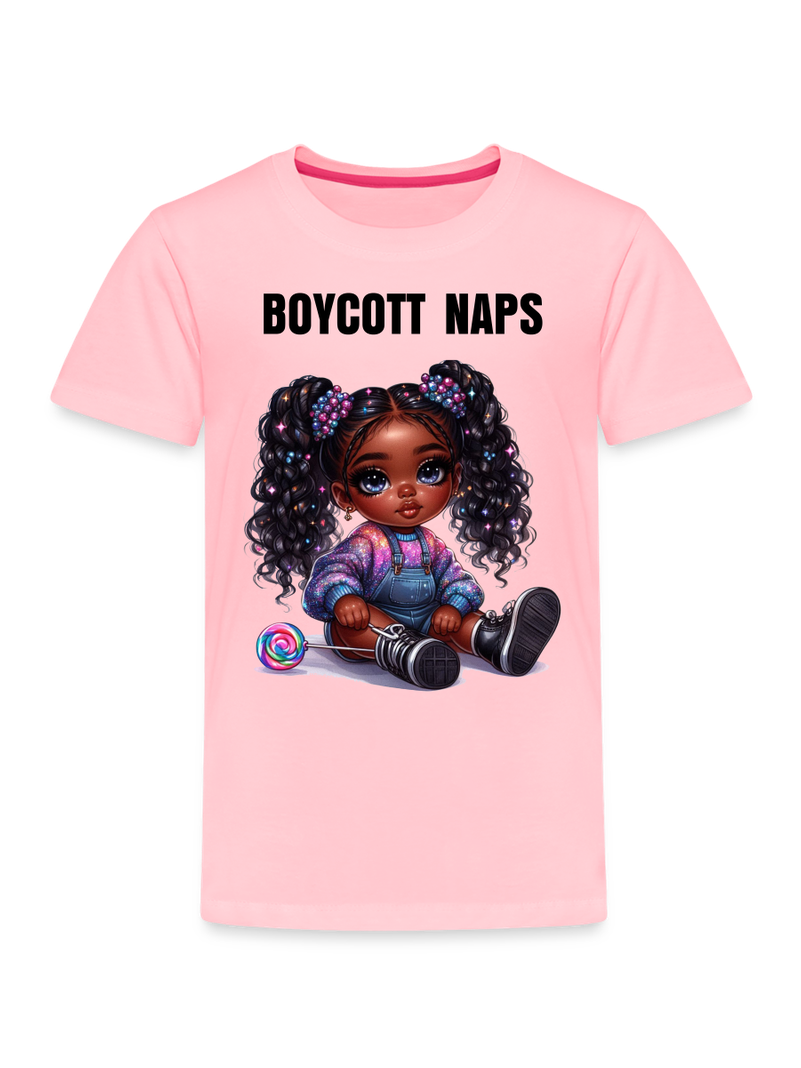 African American Toddler Girls Boycott Naps Short Sleeve T-Shirt NicholesGifts