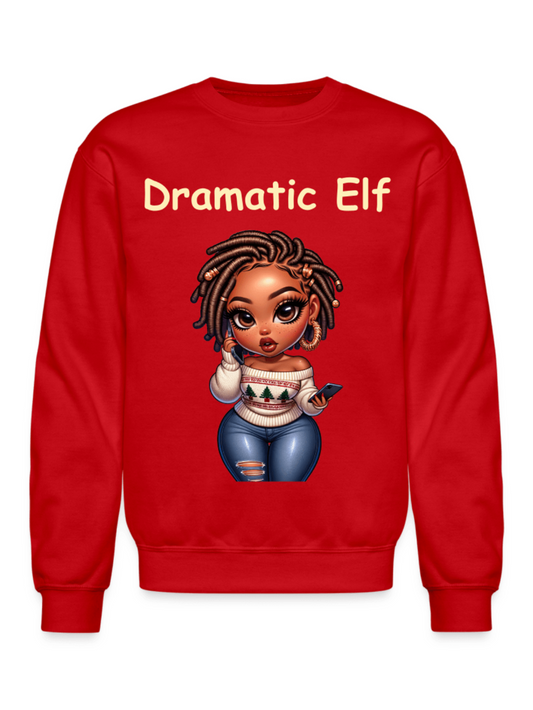 NicholesGifts African American Women Dramatic Elf Crewneck Christmas Sweatshirt NicholesGifts