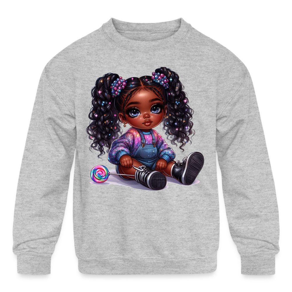 NicholesGifts African American Toddler Girls Curly Hair Long Sleeve Crewneck Sweatshirt NicholesGifts