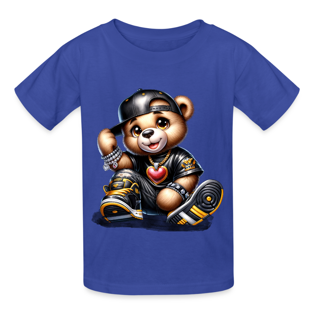 Boys Black Hat Teddy Bear Short Sleeve T-Shirt NicholesGifts