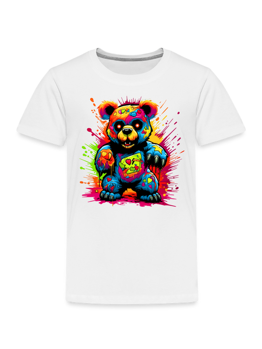Toddler Boys Multicolored Color Splash Teddy Bear Crewneck Short Sleeve T-Shirt