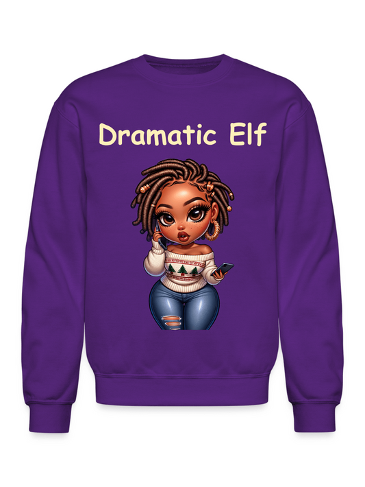 African American Women Christmas Dramatic Elf Crewneck Sweatshirt nicholesgifts