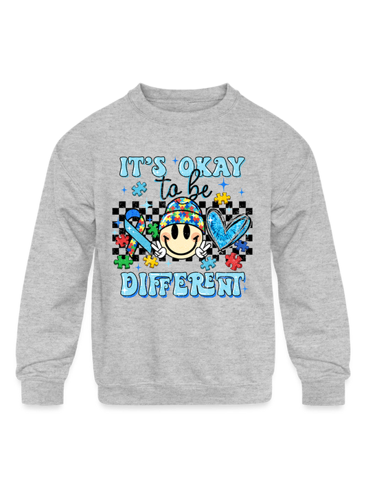 Boys it's Ok To Be Different Long Sleeve Smiley Face Crewneck Sweatshirt