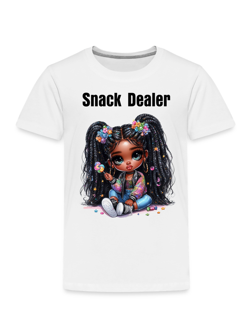 African American Toddler Girls Snack Dealer Short Sleeve T-Shirt NicholesGifts