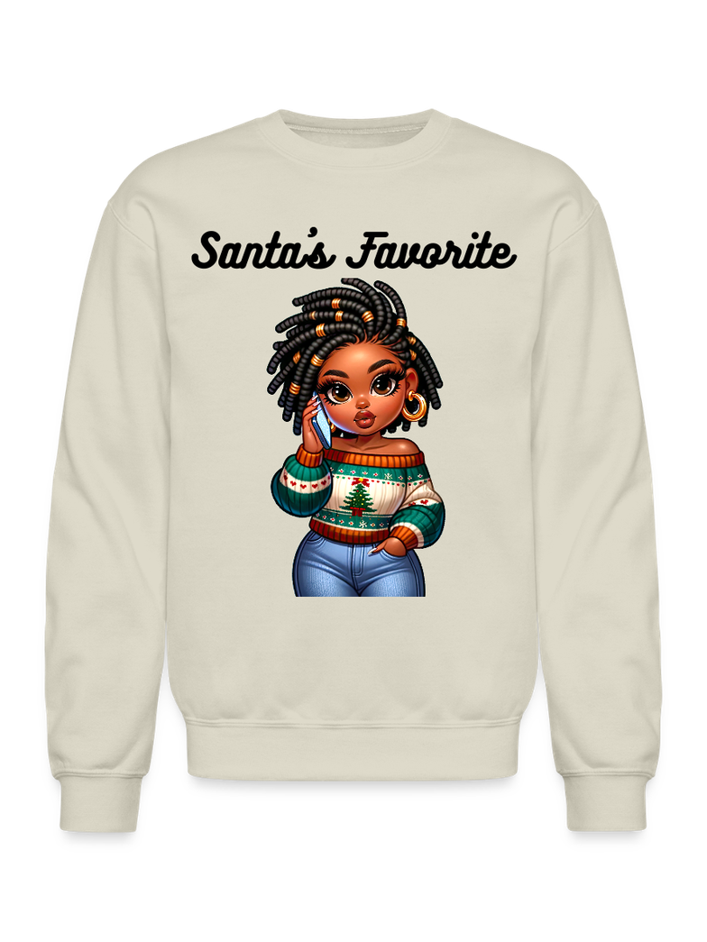 African American Women Santa's Favorite Crewneck Christmas Sweatshirt nicholesgifts
