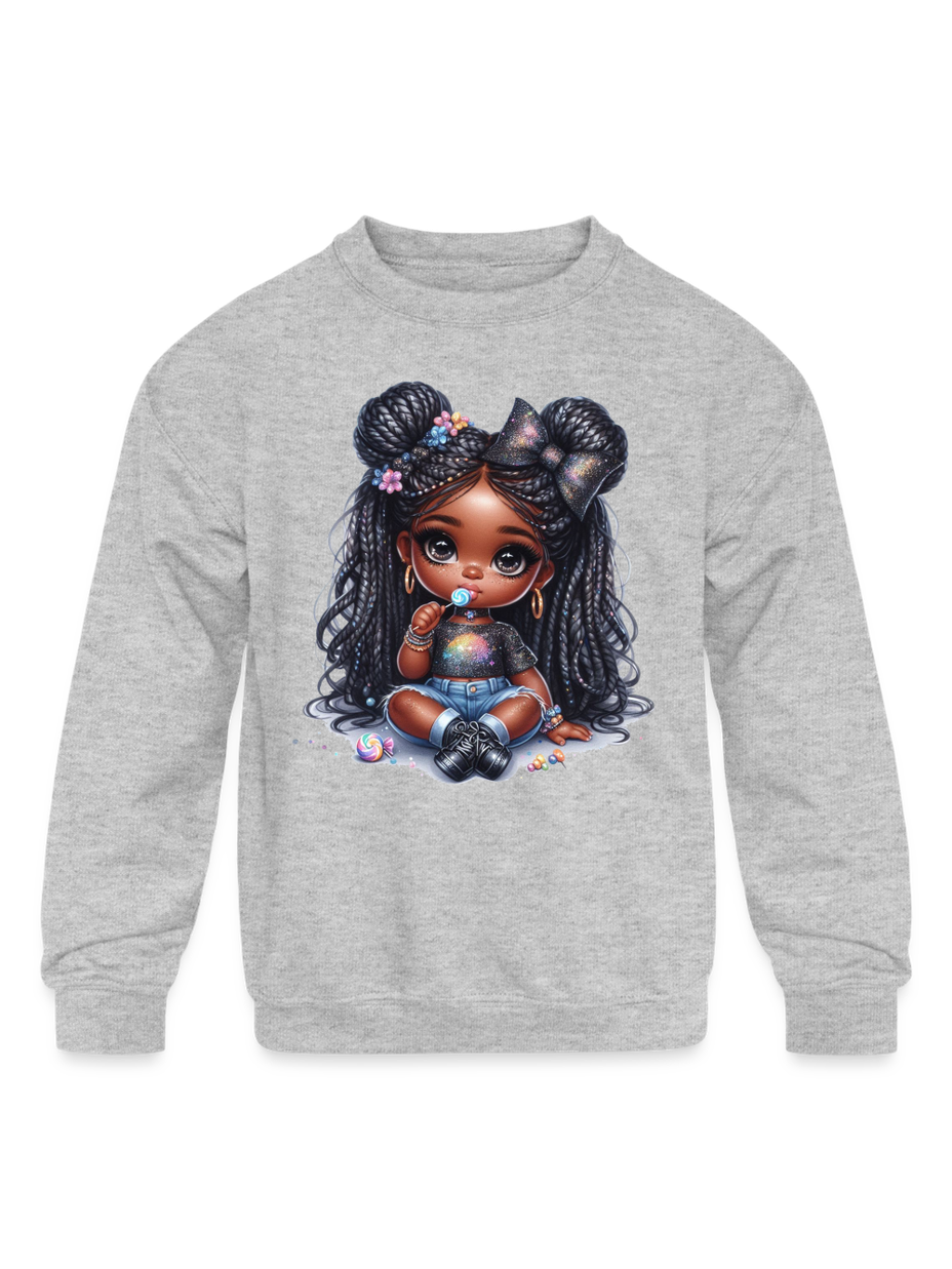 African American Toddler Girls Lollipop and Earrings Long Sleeve Crewneck Sweatshirt NicholesGifts