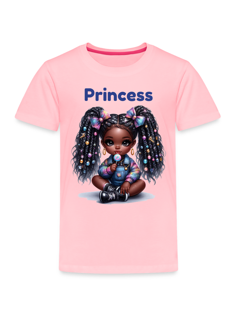 African American Toddler Girls Princess Short Sleeve T-Shirt
