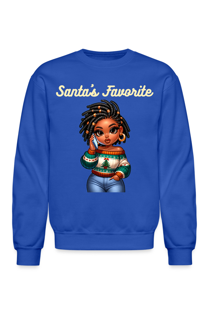 NicholesGifts African American Women Santa's Favorite Crewneck Christmas Sweatshirt NicholesGifts