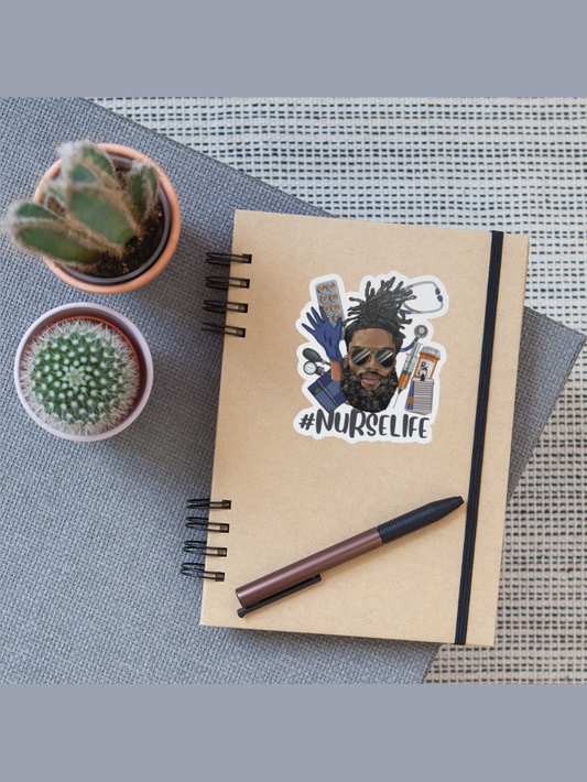 African American Male Nurse Life Sticker