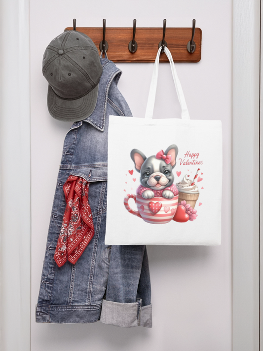 Women Happy Valentine's Day Pug Dog in Heart Mug Tote Bag Gift For Her nicholesgifts