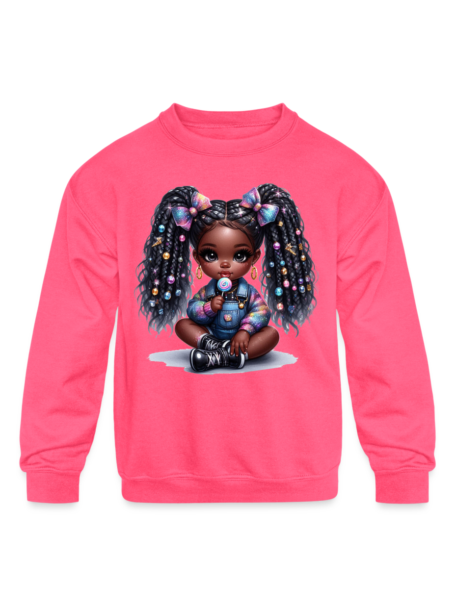 African American Toddler Girls Cute Bows Long Sleeve Crewneck Sweatshirt NicholesGifts