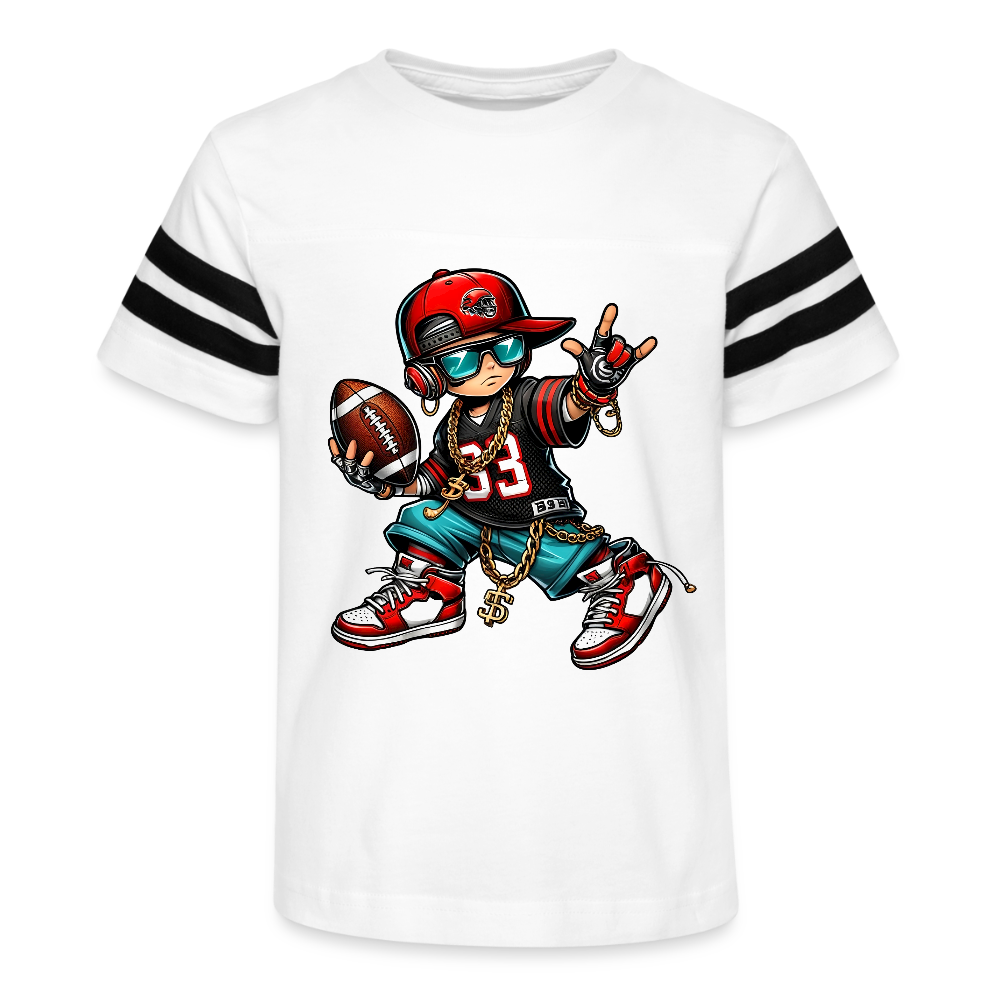 Boys Red Hat and Football Short Sleeve White Football Tee Shirt NicholesGifts