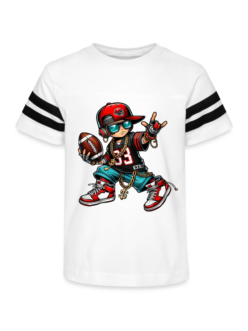 Boys Red Hat and Football Short Sleeve White Football Tee Shirt NicholesGifts