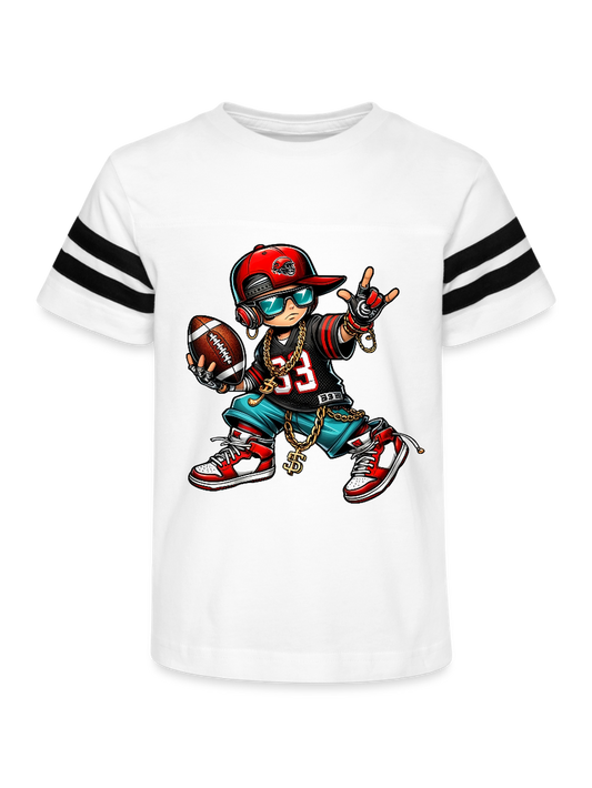 Boys Red Hat and Football Short Sleeve White Football Tee Shirt NicholesGifts