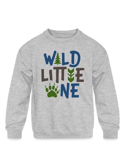 Boys Wild Little One Long Sleeve Crewneck Gray Sweatshirt NicholesGifts