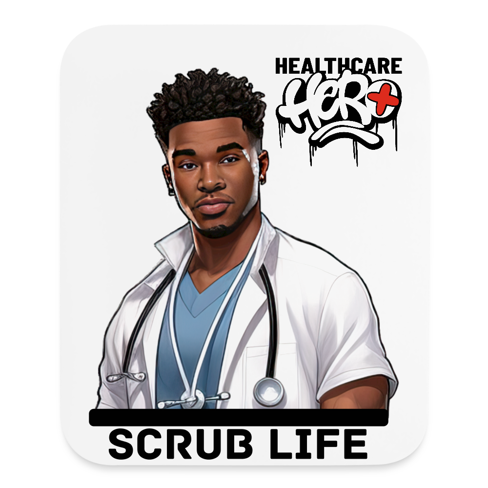 African American Male Nurse White Mouse Pad Vertical NicholesGifts