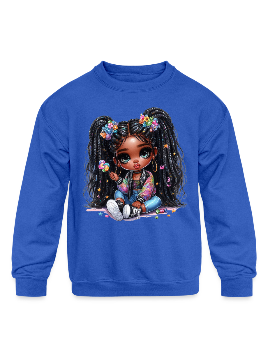African American Toddler Girls Lollipop Girl Long Sleeve Crewneck Sweatshirt