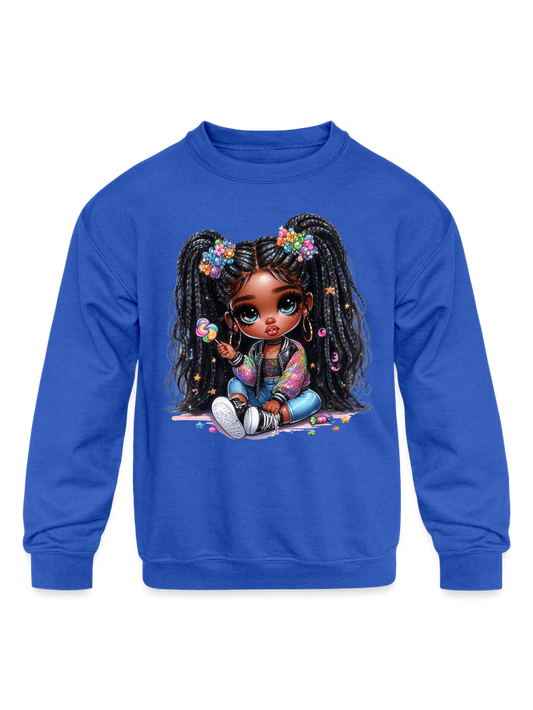 African American Toddler Girls Lollipop Girl Long Sleeve Crewneck Sweatshirt