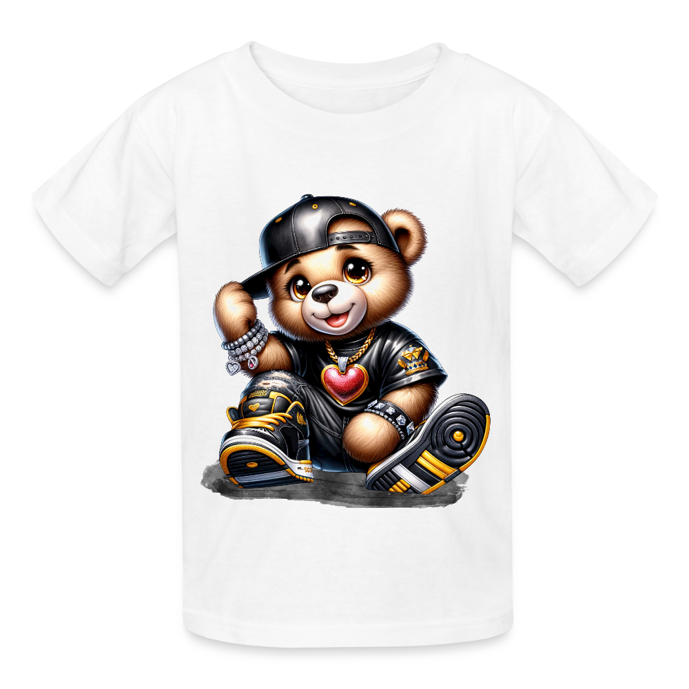 Boys Black Hat Teddy Bear Short Sleeve T-Shirt NicholesGifts