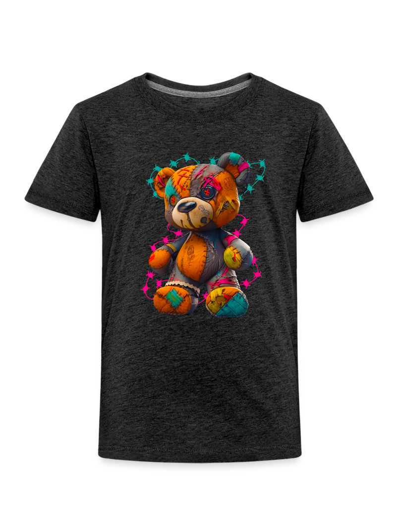 Toddler Boys Orange Multicolored Teddy Bear Crewneck Short Sleeve T-Shirt