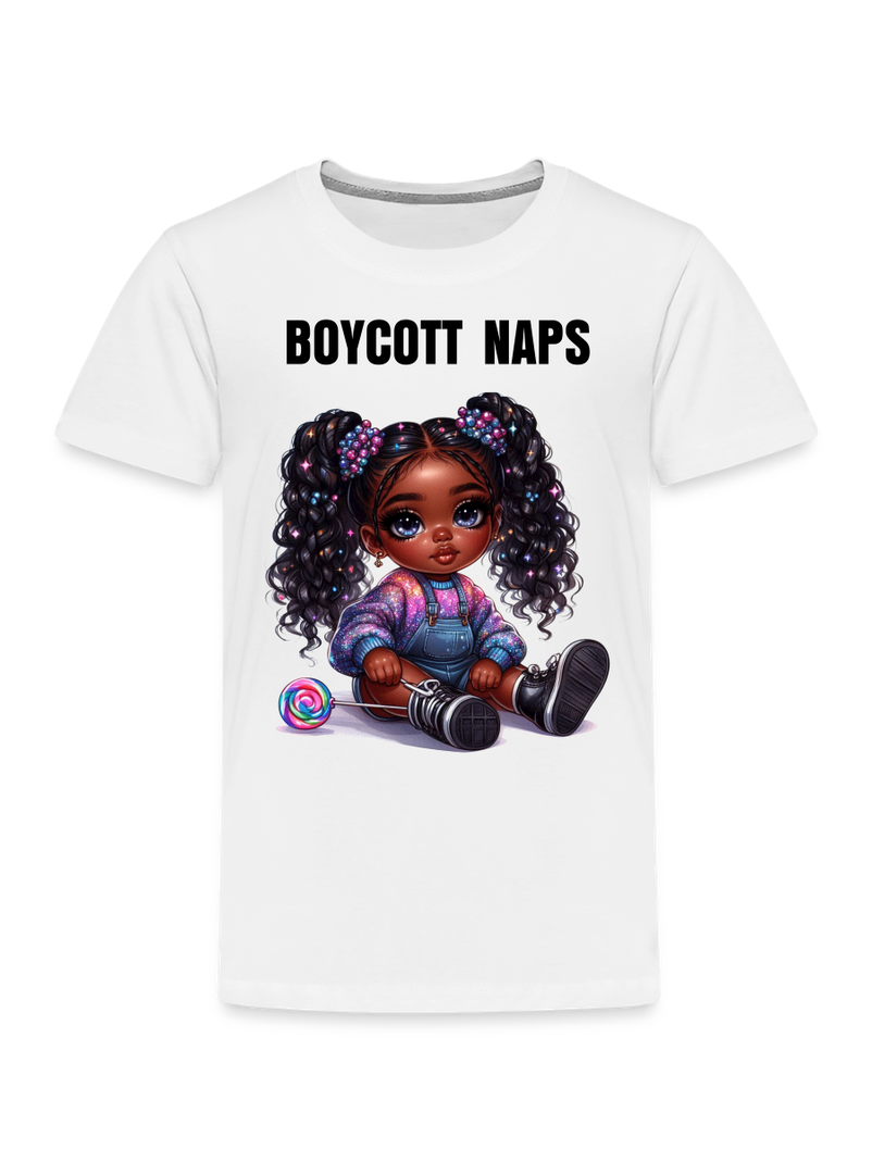African American Toddler Girls Boycott Naps Short Sleeve T-Shirt NicholesGifts