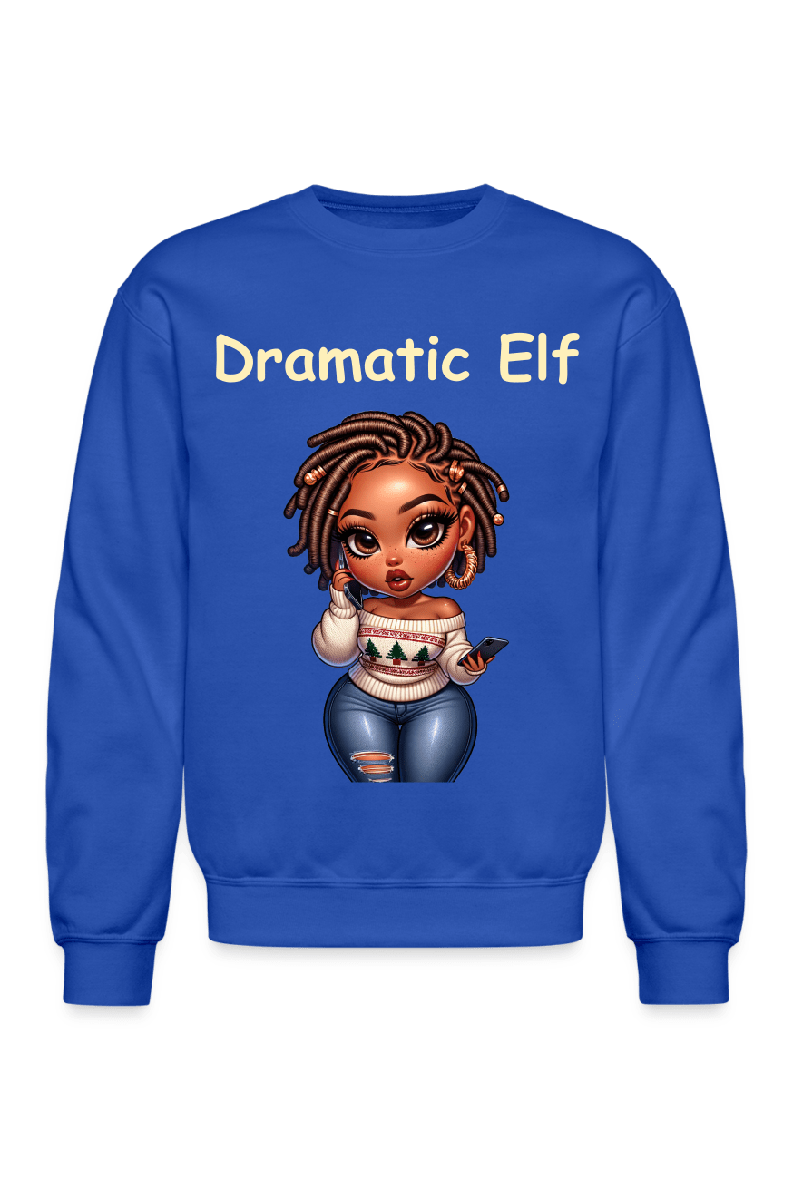 NicholesGifts African American Women Dramatic Elf Crewneck Christmas Sweatshirt NicholesGifts