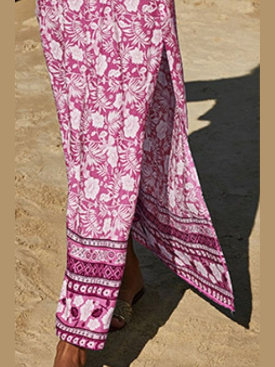 Printed Half Sleeve Top and Slit Skirt Set