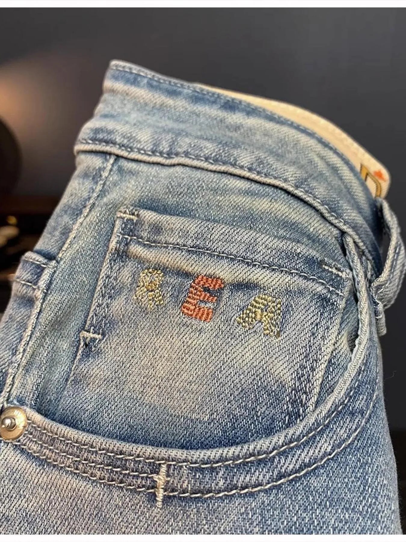 Men's Vintage Washed Distressed Boyfriend Jeans