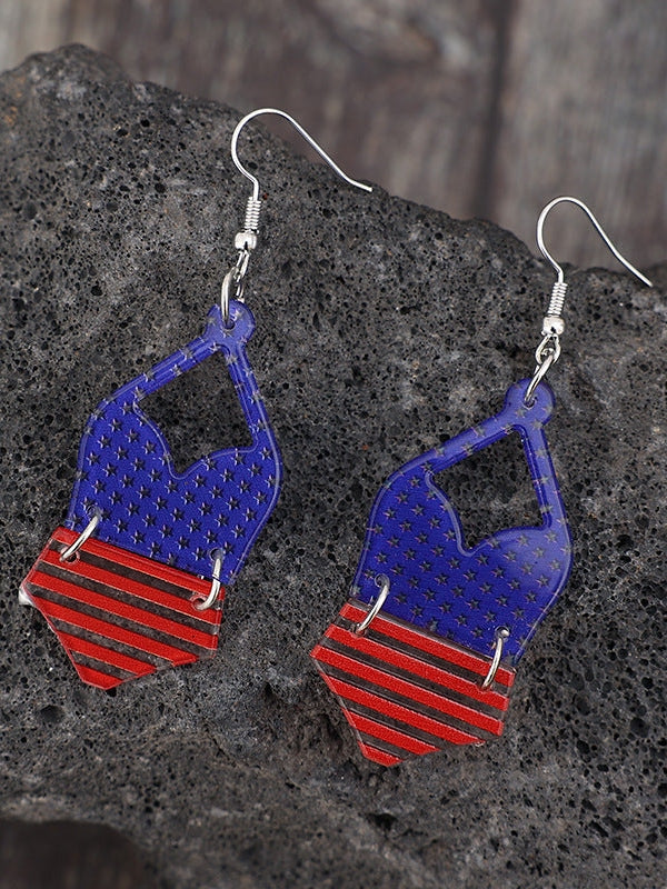 US Flag Pattern Acrylic Earrings NicholesGifts