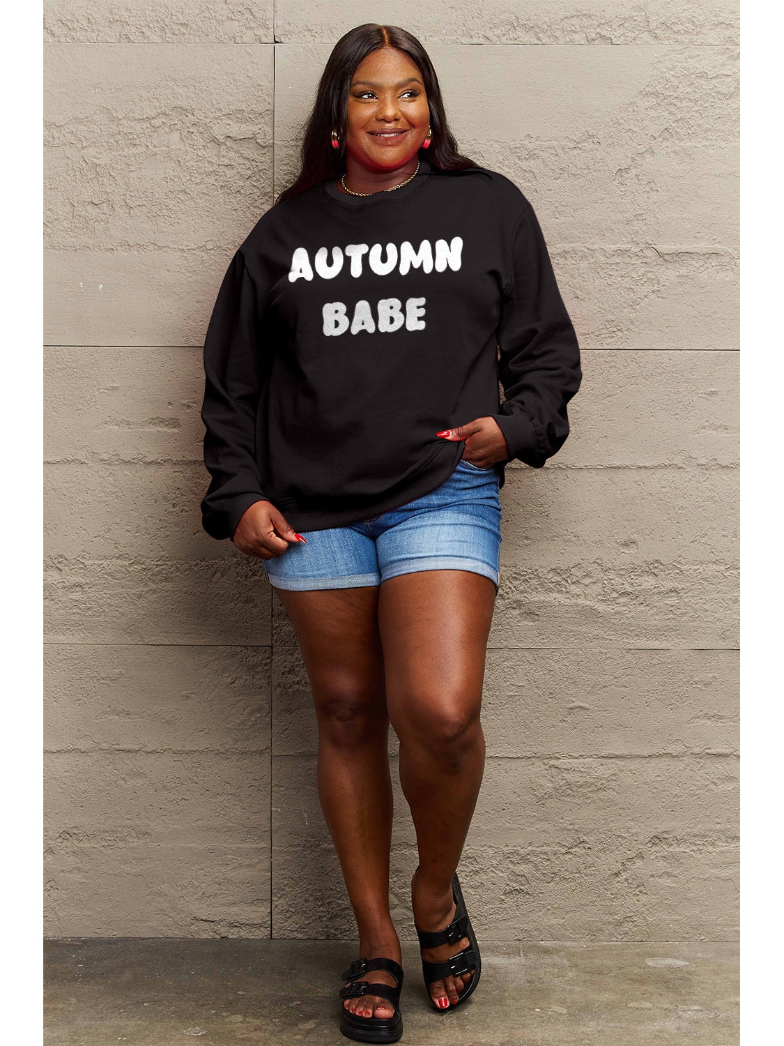 Simply Love Full Size AUTUMN BABE Graphic Sweatshirt NicholesGifts