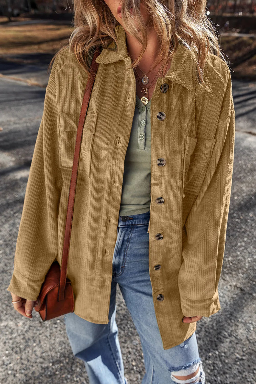 NicholesGifts Women Button Up Long Sleeve Jacket NicholesGifts