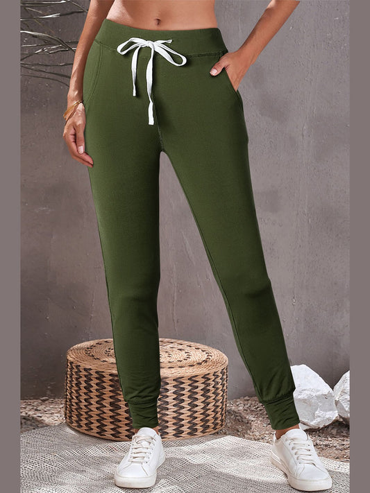 Women Drawstring Joggers with Pockets