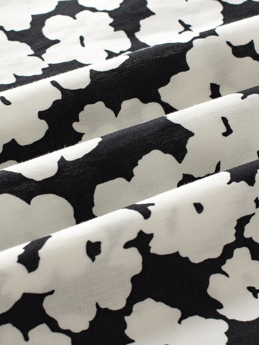 Printed V-Neck Flounce Sleeve Blouse