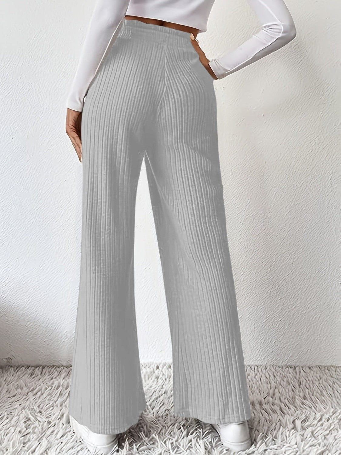Women Ribbed High Waist Pants