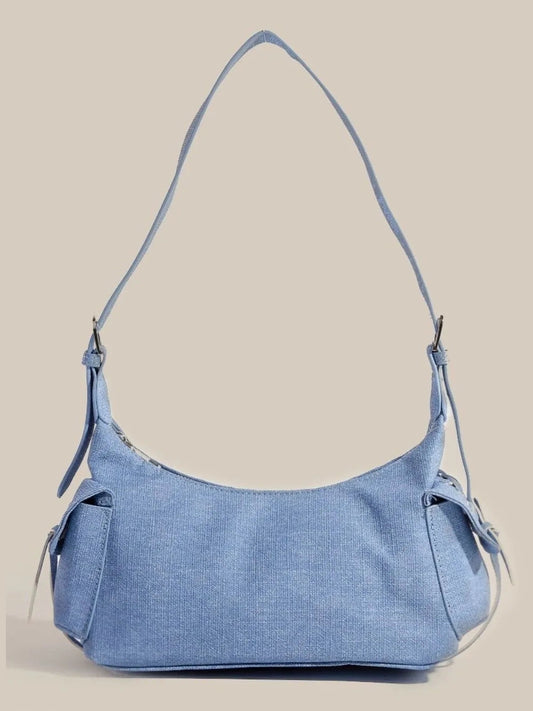 Fame Braided Accent Double Pocket Shoulder Bag NicholesGifts