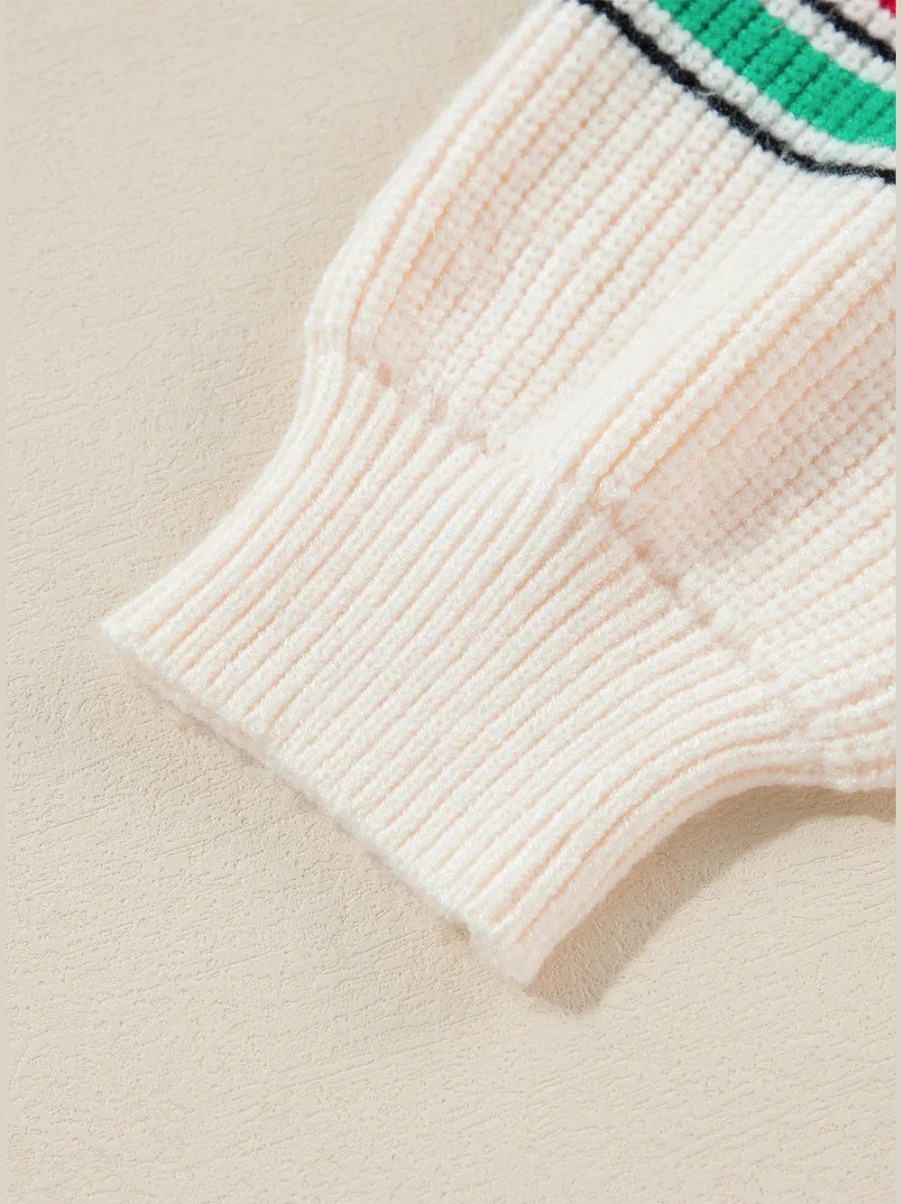 Letter Round Neck Long Sleeve Sweater NicholesGifts