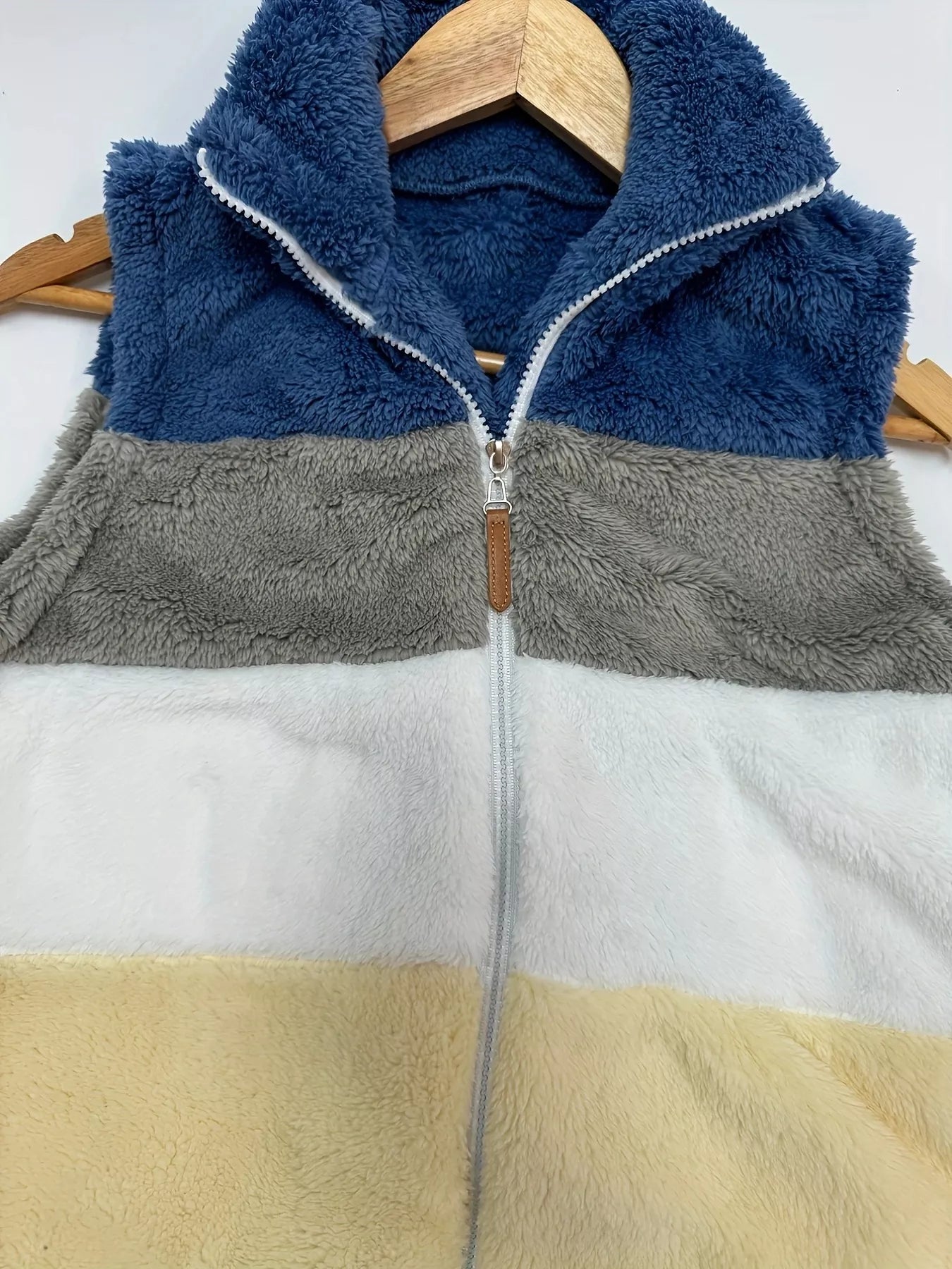 Color Block Zip Up Vest Coat nicholesgifts