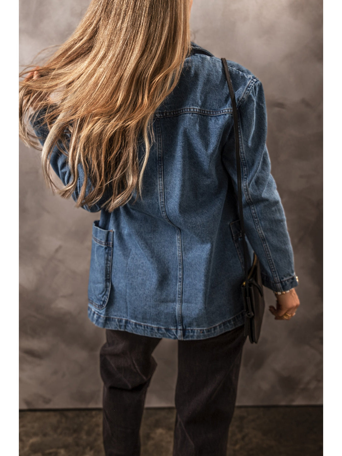 Pocketed Long Sleeve Denim Jacket NicholesGifts