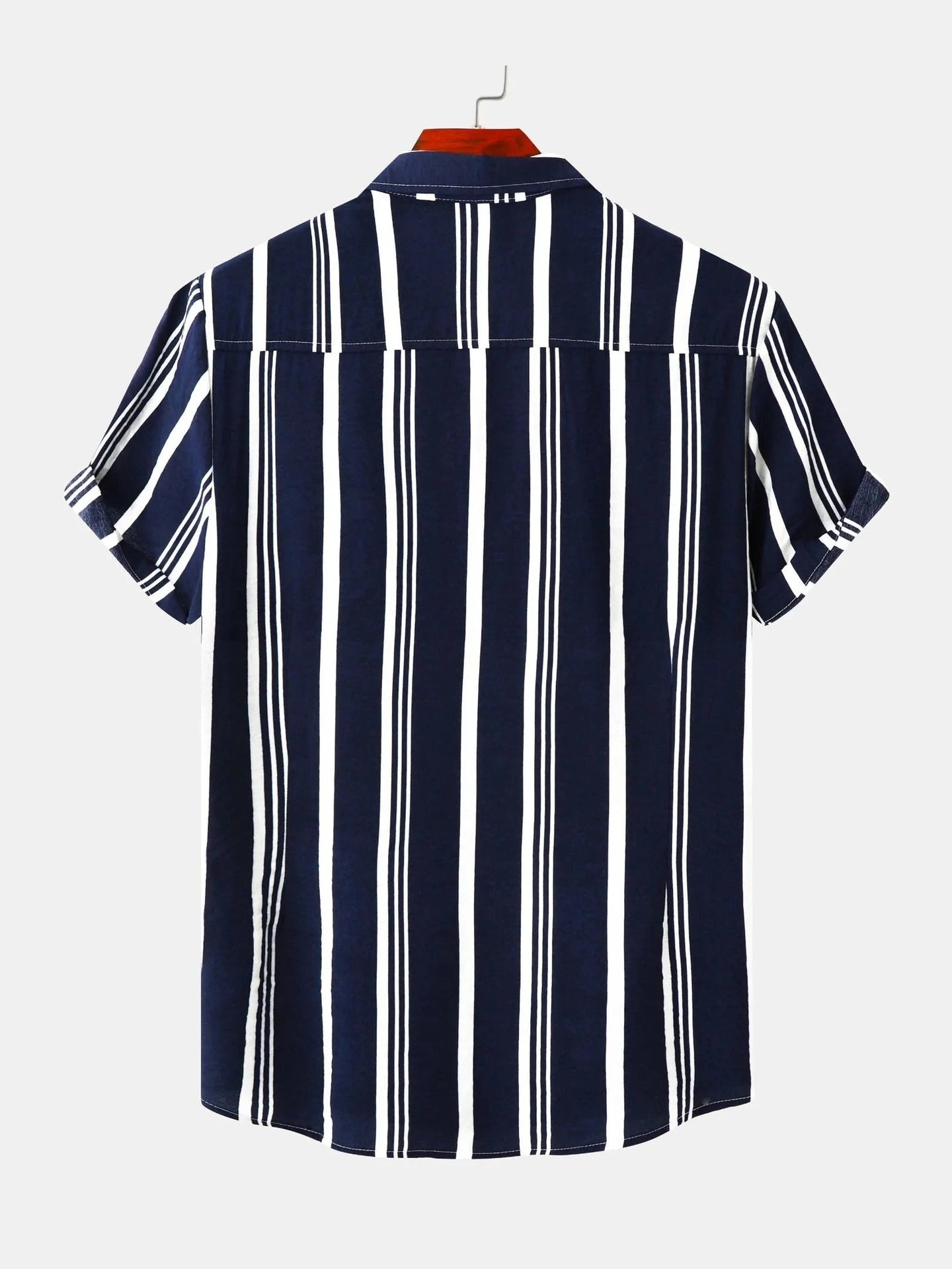 Men's Plus Size Striped Short Sleeve Button-Down Shirt NicholesGifts