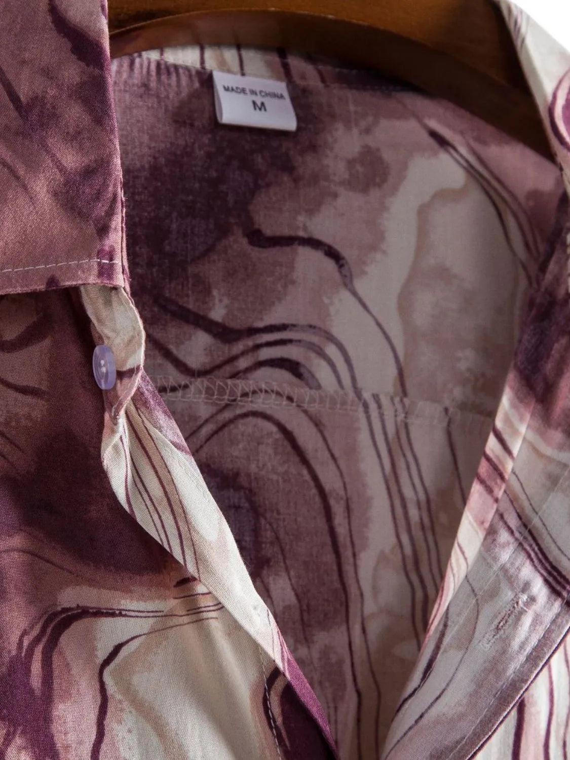 Men's Plus Size Abstract Marble Print Short Sleeve Button-Up Shirt Trendsi