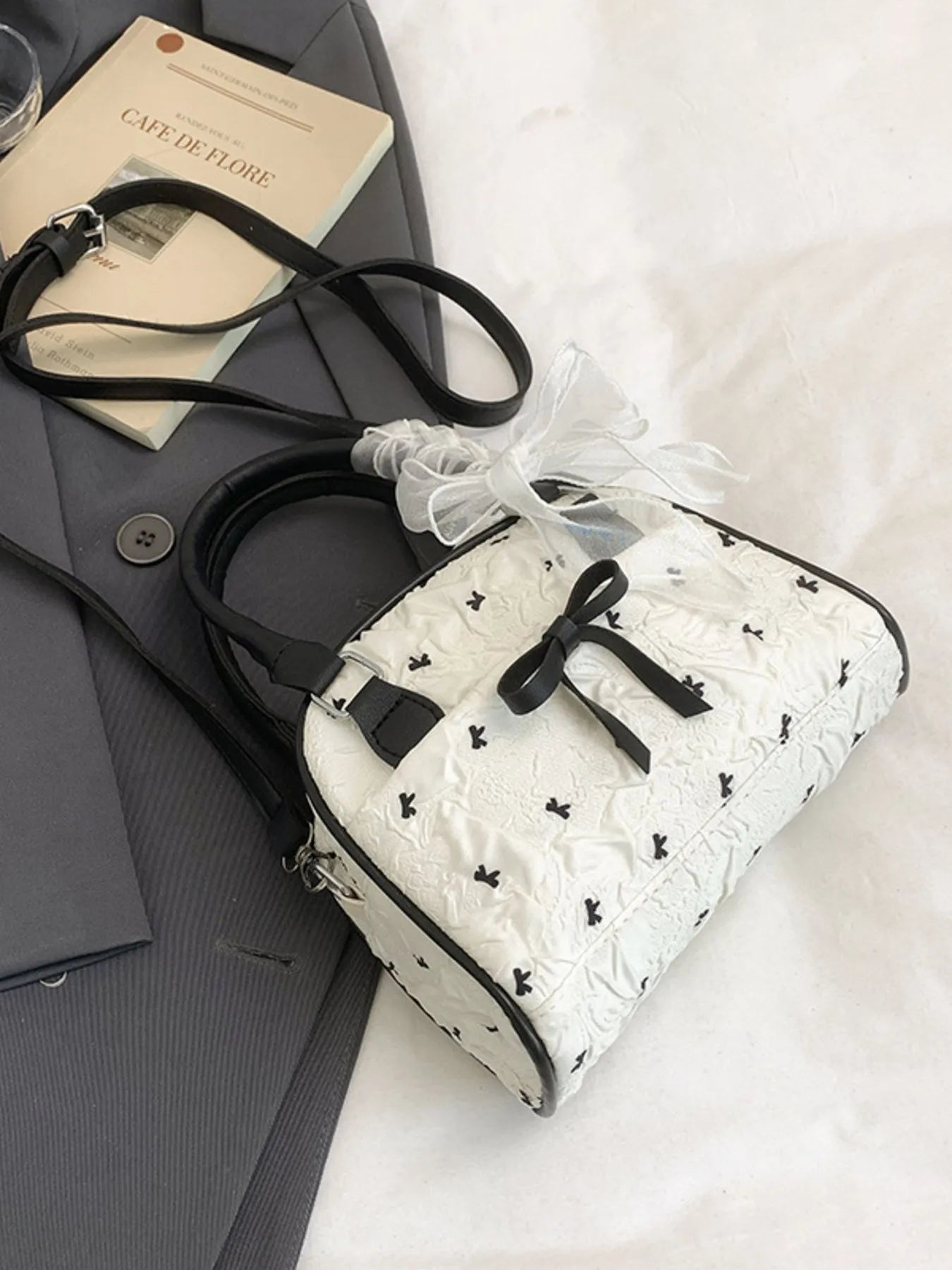 Ruched Bow Crossbody Bag Trendsi