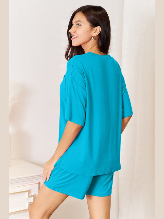 Basic Bae Full Size Soft Rayon Half Sleeve Top and Shorts Set nicholesgifts