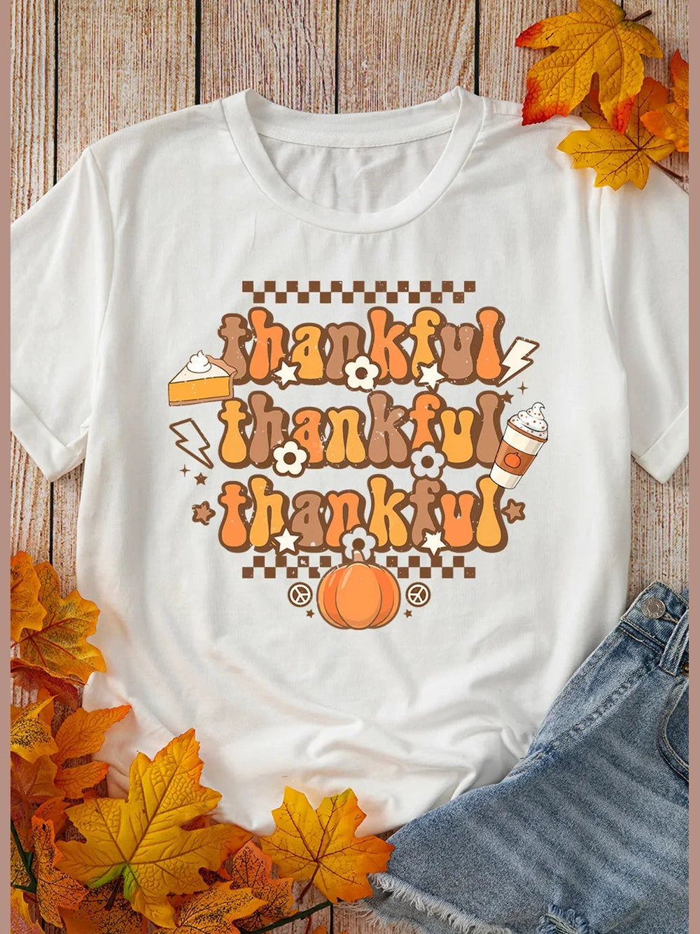 THANKFUL Round Neck Short Sleeve T-Shirt NicholesGifts