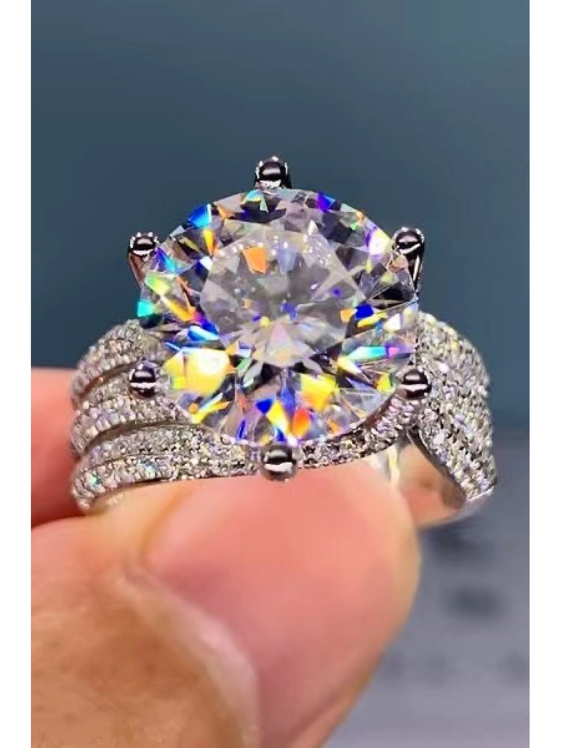 Adored 3 Carat Moissanite Three-Layer Ring