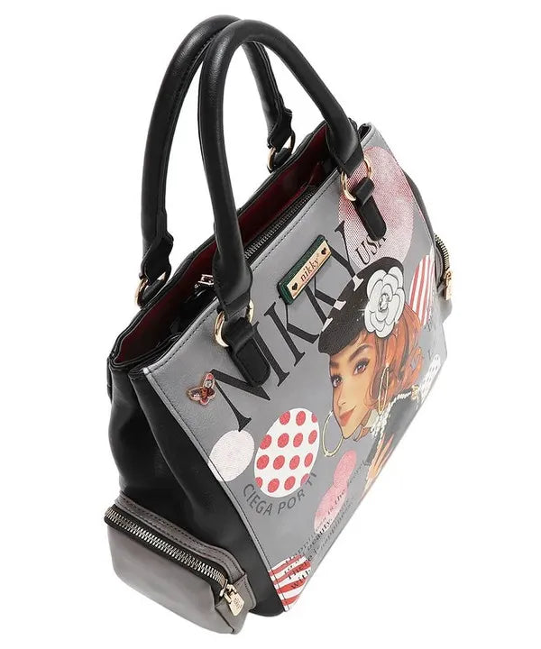 Nicole Lee USA Eco-Leather Handbag with Side Pockets Trendsi