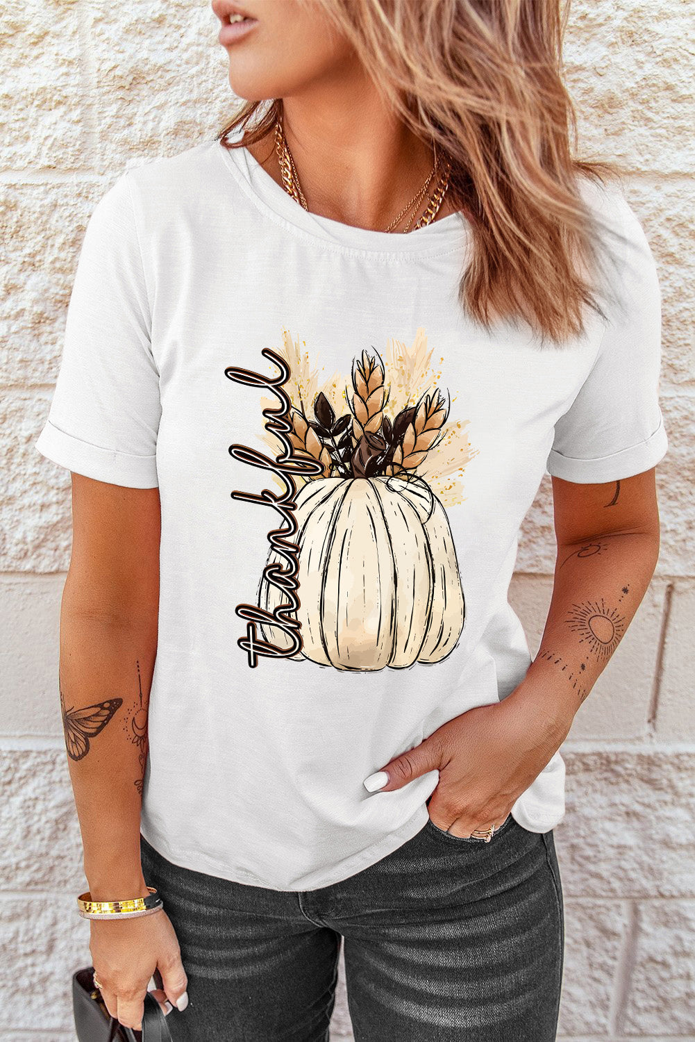 Graphic Round Neck Short Sleeve T-Shirt NicholesGifts