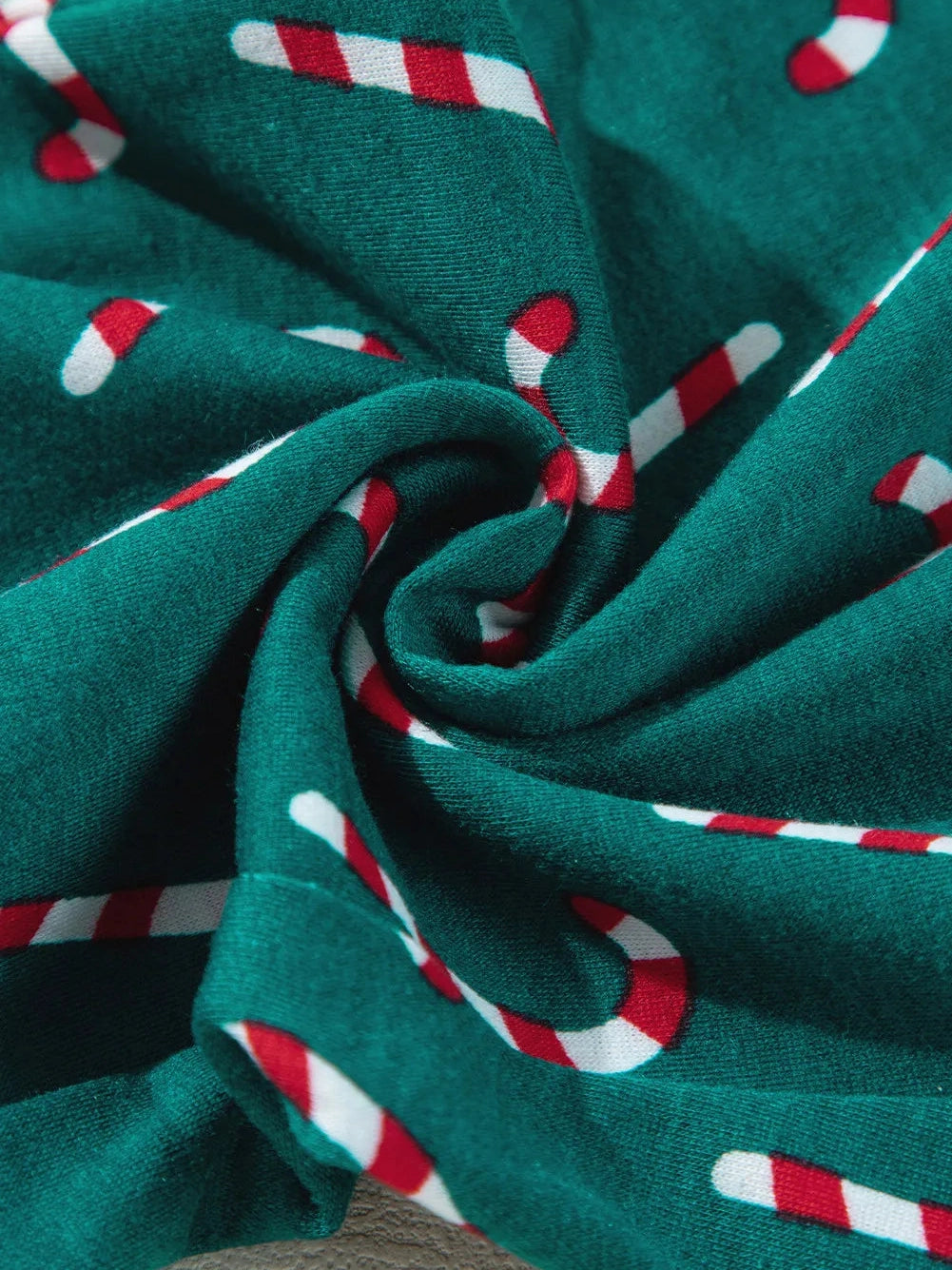 Candy Cane Print Round Neck Top and Pants Lounge Set NicholesGifts