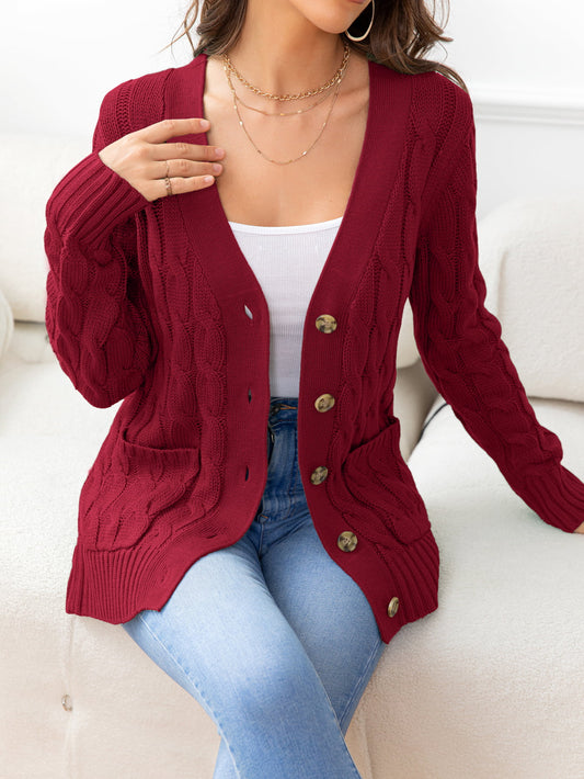 Button Down Cable-Knit Cardigan nicholesgifts