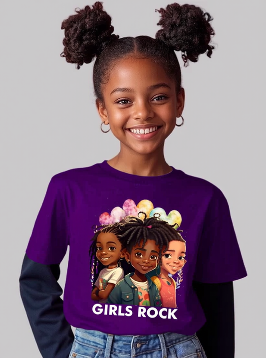 African American Girls Rock Crewneck Short Sleeve T-Shirt