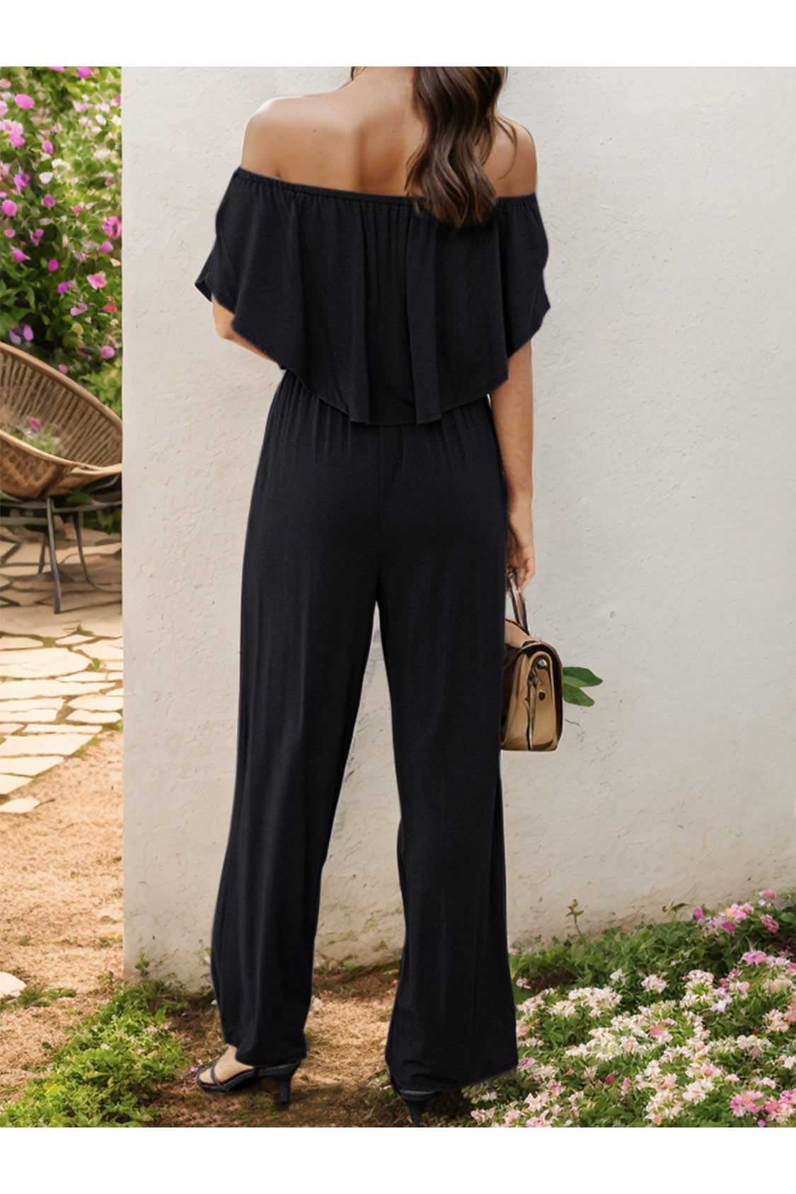 Off-Shoulder Wide Leg Jumpsuit NicholesGifts